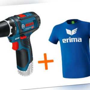 Bosch Akku-Bohrschrauber GSR 12V-15 SOLOGERÄT  12 Volt + Erima T-Shirt Gr.L