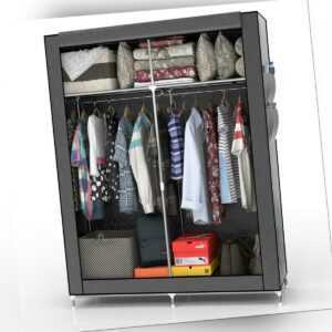 Faltschrank 108x170x45 cm Stoffschrank Kleiderschrank Camping Kleiderstange