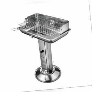edelstahl Standsäulengrill Standgrill Holzkohlegrill Grill Gartengrill Michelino