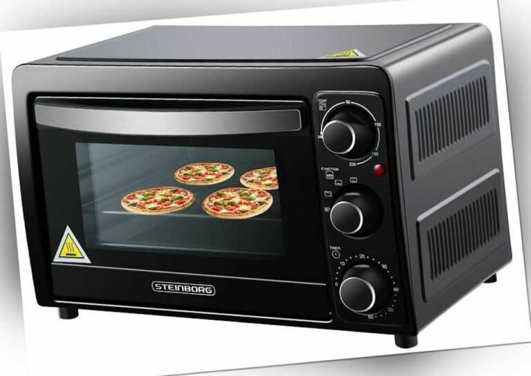 Mini Backofen 15 Liter Pizzaofen Backofen freistehend Minibackofen 1300 W