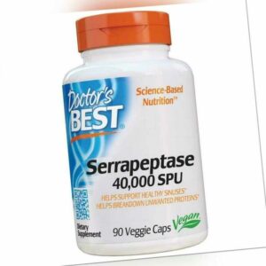 DOCTOR'S BEST, SERRAPEPTASE 40.000 IU 90 Veg. Kapseln MENGENRABATT BLITZVERSAND