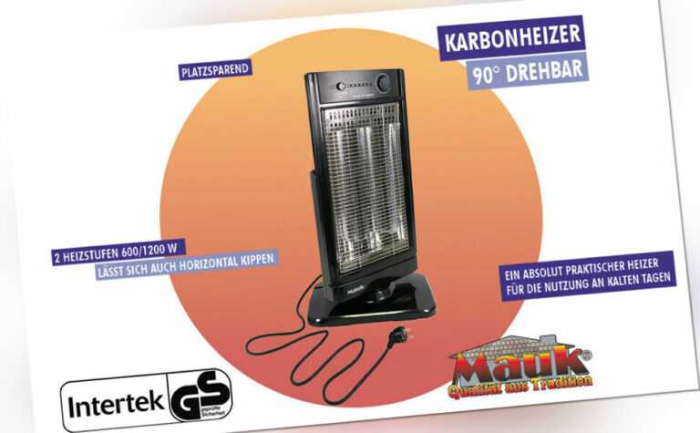 Carbon Infrarot Standheizstrahler Heizstrahler Terassen Heizung 600W / 1200W