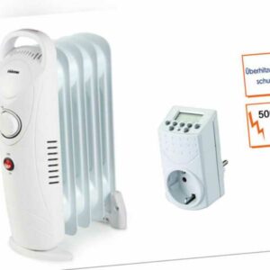 500W Elektroheizung mit Thermostat & Zeitschaltuhr, Ölradiator Raumheizung