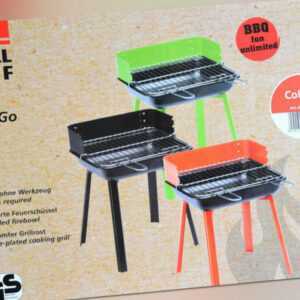 Holzkohlegrill PortaGo BBQ Standgrill Grill Rot GRILLCHEF Campinggrill NEU *