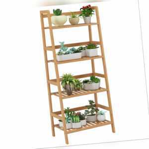 Standregal Leiterregal Badregal mit 4 Ablagen Blumenregal Badezimmerregal Bad