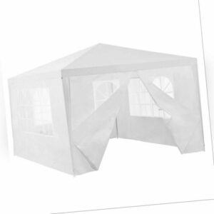 Pavillon 4x3m Gartenzelt Partyzelt Gartenpavillon Bierzelt Festzelt Weiß