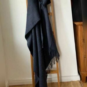 Mohair Wolldecke Plaid "Medina" 140 x 200 cm, Navy blau