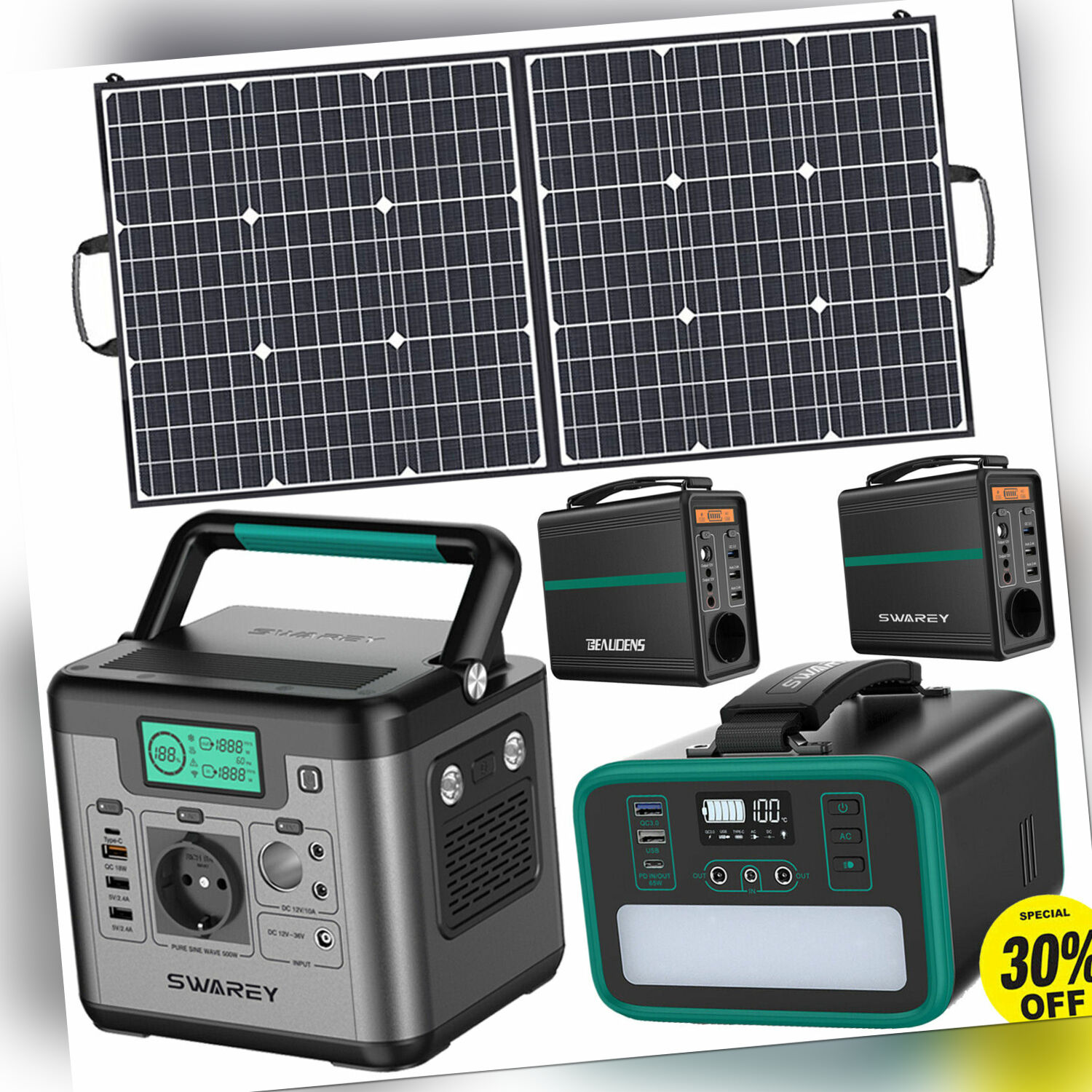 1000W Solar Generatoren 518Wh Powerstation Stromerzeuger Mit 18V 100W Solarpanel