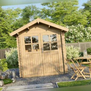 Gartenhaus Gerätehaus Blockhaus Holzhaus 2x2 m inkl. Fußboden ALL IN