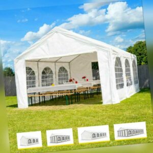 Partyzelt 3x2 - 6x12 m Festzelt Pavillon 100% Wasserdicht & UV-Schutz weiß