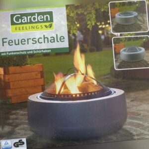 Garden FEELINGS Feuerschale mit Funkenschutz & Schürhaken Feuerkorb / NEU!