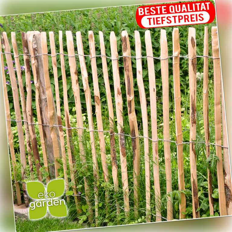 Staketenzaun Gartenzaun Kastanienzaun Holzzaun Zaunlatte Haselnussholz 35-120cm