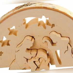 Weihnachtskrippe 3D-Krippe Weihnachtsdeko Holzkrippe Weihnachten beleuchtet Holz