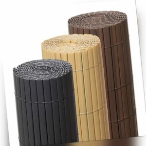Sichtschutzmatte PVC Sichtschutzzaun Windschutz grau braun bambus VENTANARA