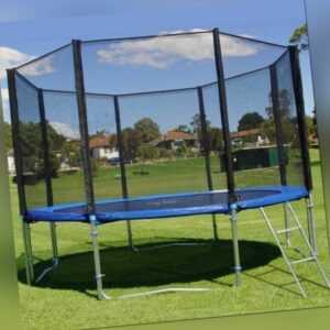 Trampolin Set 430 cm 180 kg Kinder Gartentrampolin Komplettset Netz Leiter Plane