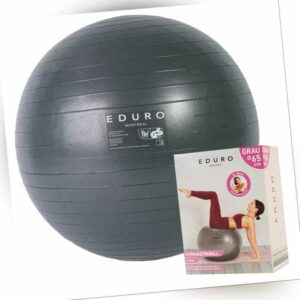 Eduro Gymnastikball 65cm + Pumpe Grau Yoga Pilates Sport Fitness-Ball Sitz-Ball