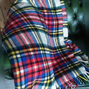ZOEPPRITZ Sofadecke 100 % Schurwolle Vintage Kuscheldecke