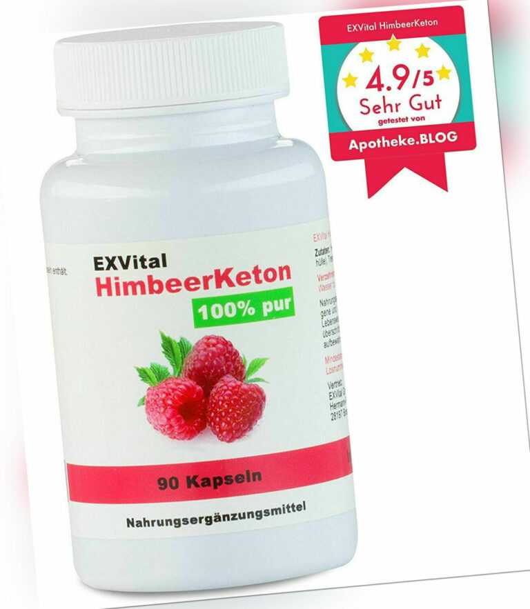 Exvital HimbeerKeton, 90 Kapseln in Premiumqualität, 100%  Keton, Hochdosiert