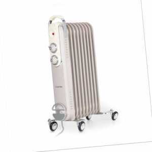 Ölradiator 2000 W Öl Radiator Heizung 8 Rippen Thermostat Elektroheizung taupe