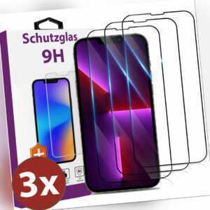 3x Echtes Glas Folie Panzerfolie für iPhone 14 13 12 11 X XS 8 7 6 6S SE Pro Max
