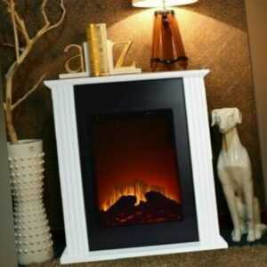 Elektrokamin Wandkamin 2000W Kamin elektrisch LED Flammen weiß Heizstrahler