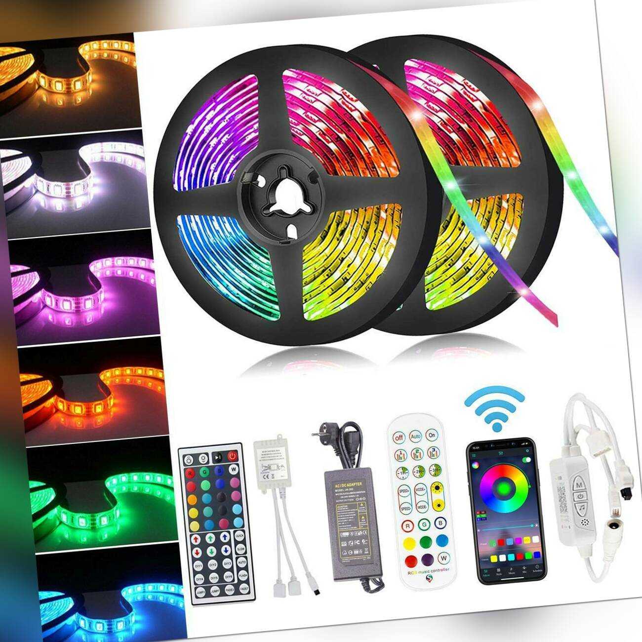 5m-30m LED Stripe 5050 SMD RGB Leiste Streifen Band Licht Leuchte Lichterkette