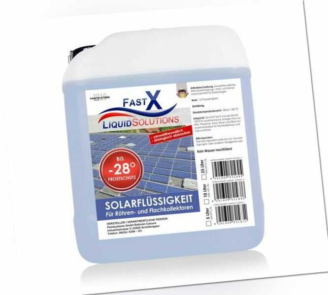 25 Liter Fast-X Solarflüssigkeit Konzentrat bis -28°C Frostschutz, Solarfluid