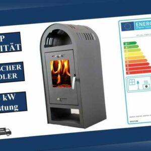 Kaminofen Ofen Kamin freistehender NEGRO schwarz 7.5 kW  SCHNELLER VERSAND