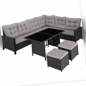 XXL Polyrattan Sitzgruppe Lounge Set Eck Sofa Gartenmöbel Garten Garnitur B-Ware
