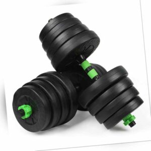 20kg Hantelset 2x 10kg Kurz Hantel Lang Hantelstange 2 in 1 Hanteln Gewichte