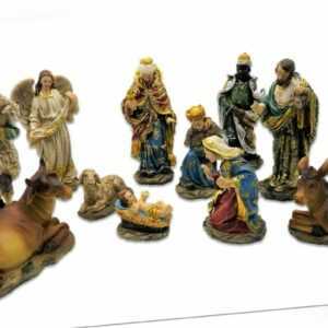 Set 11 Krippenfiguren Krippe Weihnachten bis 14,5 cm Josef Maria Jesus Figur