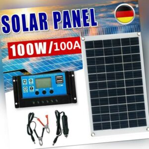 100W 12V Solarpanel Solarmodul Ladegerät USB Kit Für Wohnwagen / Camping DE