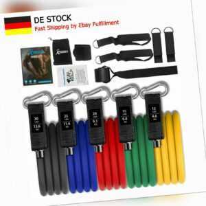 12 Stück Widerstandsbänder Gymnastikband Fitnessbänder Expander Set Yoga Neu DE