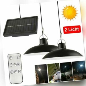 LED Solar Kronleuchter Deckenleuchte Solarlampe Deckenlampe Innenhof Glühbirne