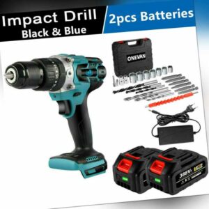 Bürstenlos 18V Akkuschrauber Set Schlagbohrschrauber Bohrmaschine mit 2 Akkus DE