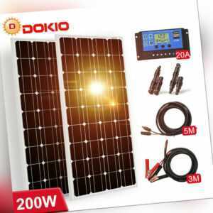 Dokio 12v 100W 200w Mono Grid SolarPanel Solarmodul Kit für Auto/Wohnmobil/Haus
