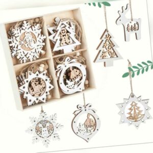 20 Stück Weihnachtsanhänger aus Holz Christbaumschmuck Weihnachten Anhänger