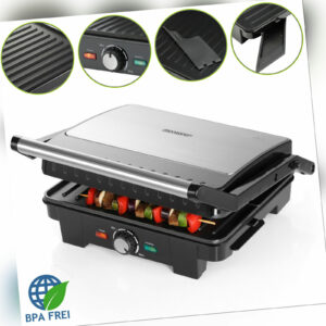 Kontaktgrill Tischgrill Sandwichtoaster 2200 W BPA-Frei Edelstahl Panini Maker