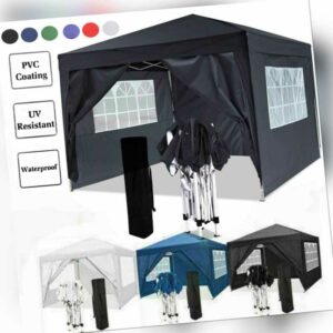 Pavillon Wasserdicht 3x3M Faltbar Zelt Gartenpavillon Partyzelt UV-Schutz 50+ DE