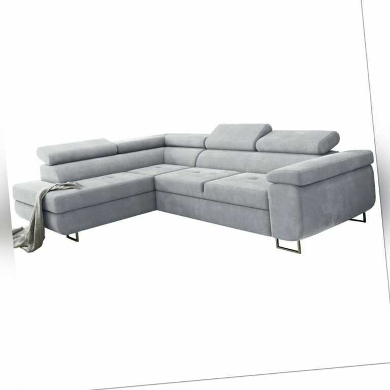 Ecksofa ANTONIA L-form Schlafsofa Wohnlandschaft Links Rechts Couch Bettkasten