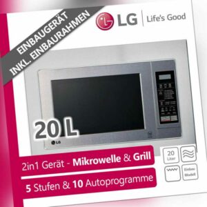 LG Einbau Mikrowelle Grill 20 Liter Digital Display Silber 700 W Edelstahl NEU