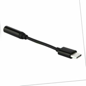 USB Typ C auf zu AUX 3,5mm Klinke Kopfhörer Adapter für Honor 50 LITE Schwarz