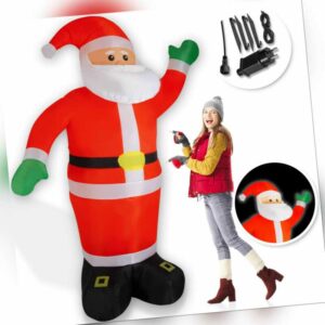 KESSER® Weihnachtsmann aufblasbar XXL 250cm Weihnachten Nikolaus LED beleuchtet