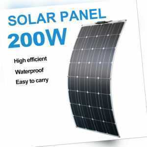 200W Solarmodul Solarpanel Solarzelle Monokristallin Semiflexibel Für Auto DE✅✅✅