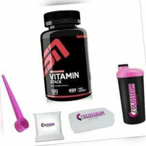 Multivitamin Vitamin Stack 165,56€/kg ESN 120 Kapseln Mineralien gratis Bonus