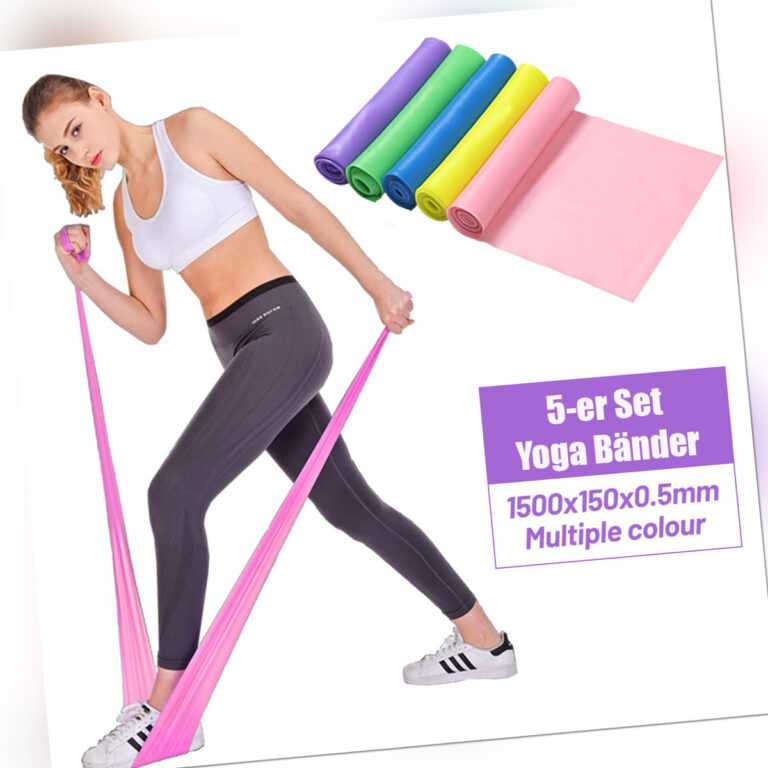 5er-Set Theraband Fitnessbänder Gummiband Terra-Band  Yoga Band Home Training DE