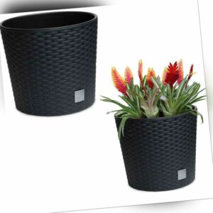 Blumentopf Rattan Blumenkübel 2 Stück Pflanzentopf Pflanzkübel Blumenkübel groß