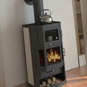 EEK A Kaminofen mit Backfach+Herdplatte Victoria Taro F – 9,53 kW schwarz