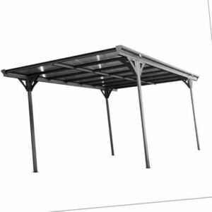 Carport Aluminium Westmann Helsinki 5x3m anthrazit Flachdach Einzelcarport