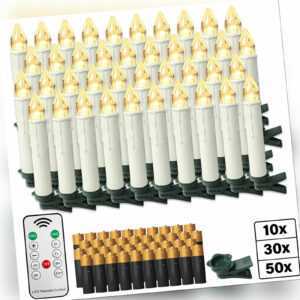 LED Weihnachtskerzen mit Fernbedienung Batterie Christbaumkerzen Kabellos Kerzen